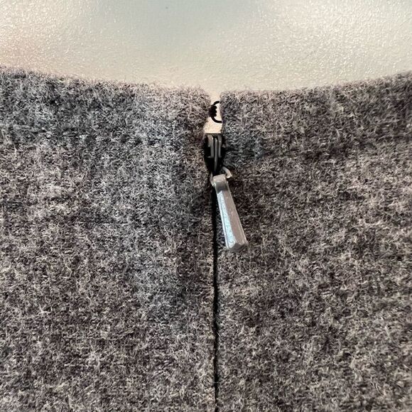 Banana Republic Wool Dress Sheath Pockets Grey Melange Cap Sleeve 12 - Picture 7 of 10